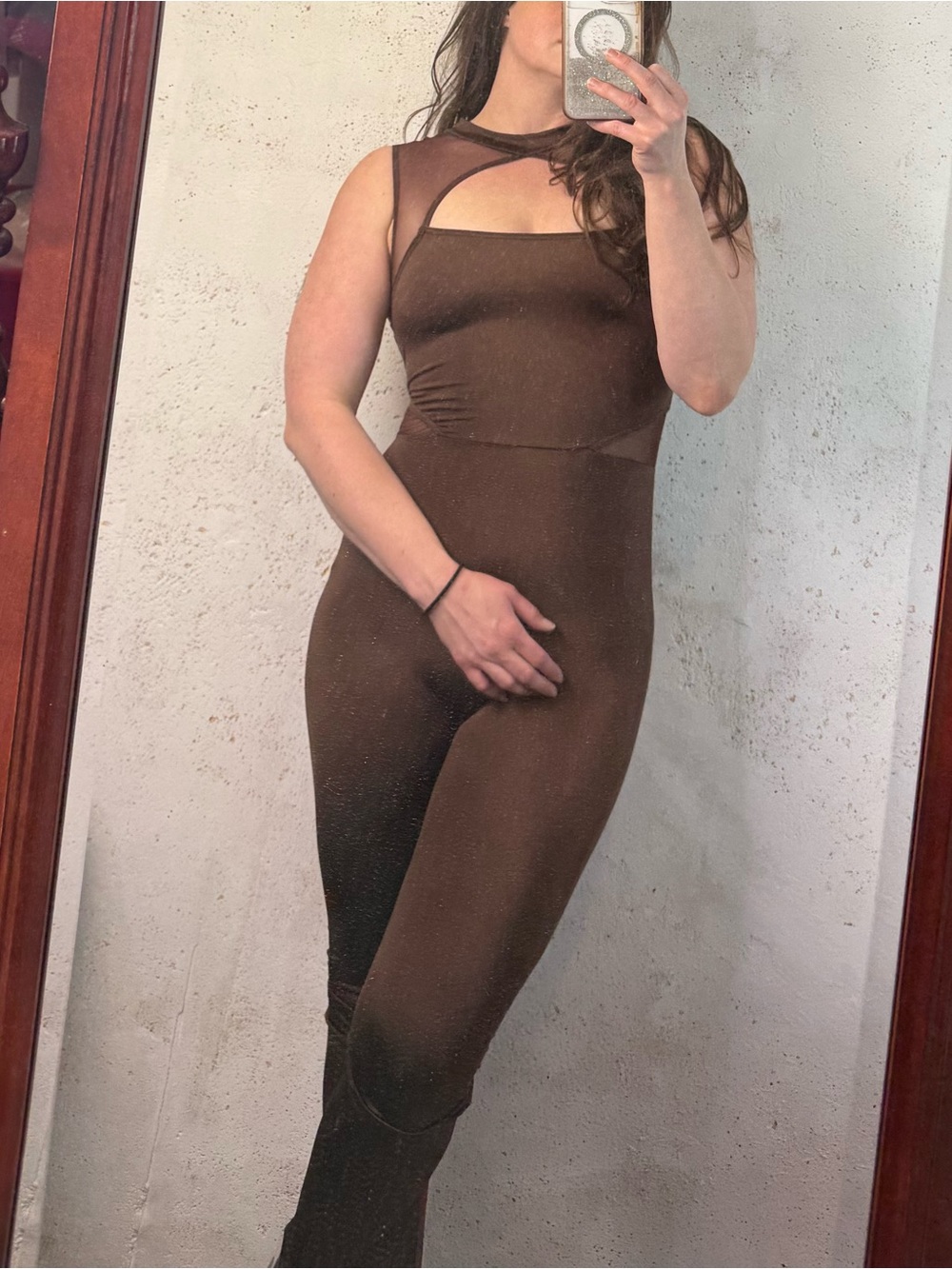 Weissman Brown Cutout Jumpsuit Unitard Dance Costume NEW SIZE Small Adult
